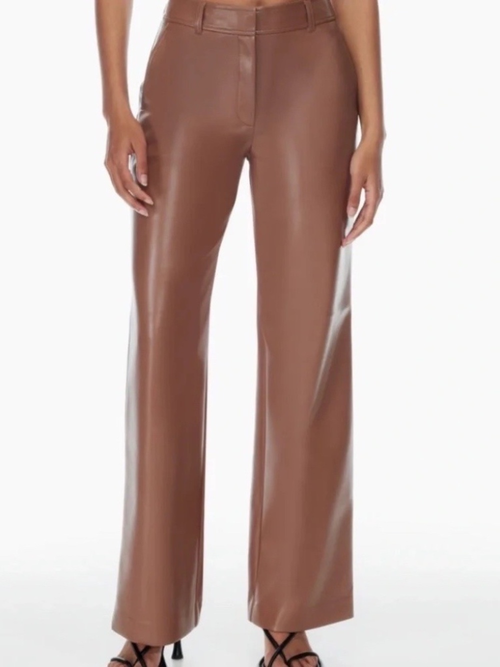Babaton Agency Vegan Leather Pant Straight Leg